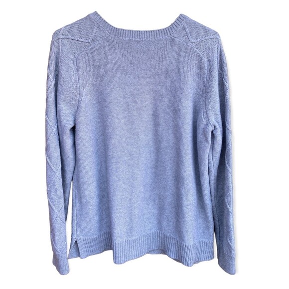 Michael Kors grey cotton blend cable knit sweater zipper accent size Large L - Picture 2 of 7